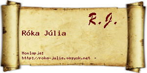 Róka Júlia névjegykártya