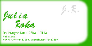julia roka business card