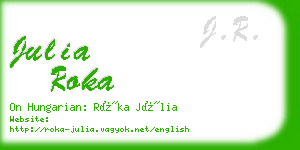 julia roka business card